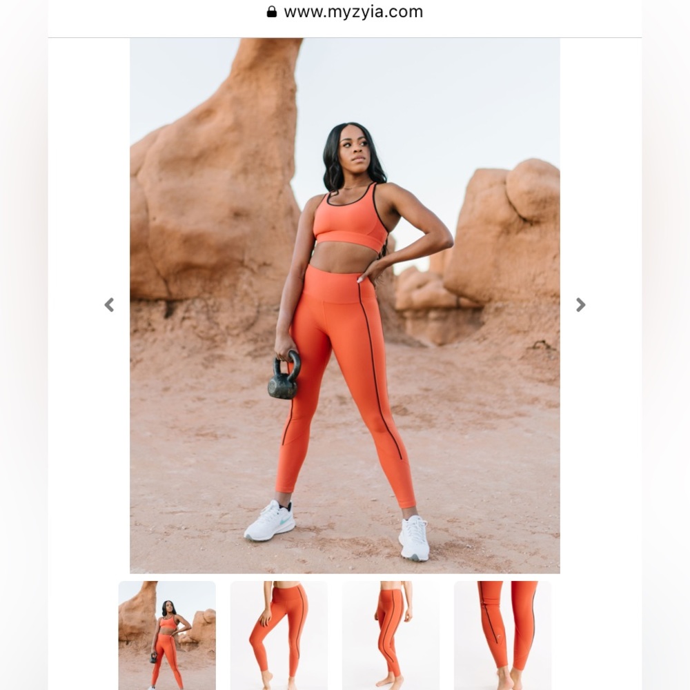 Zyia Burnt Orange Premium Ribbed Leggings 14/16 24”